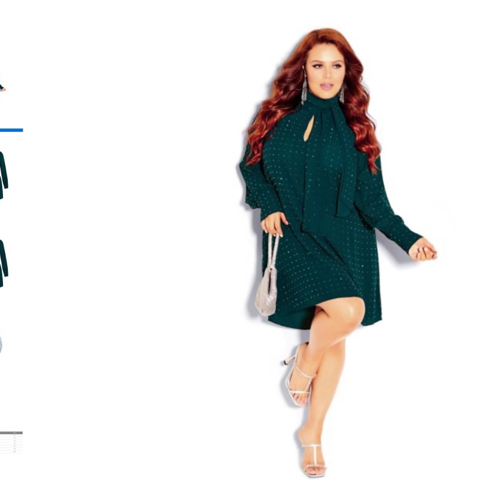 CITY CHIC STUDDED TYE NECK DRESS 18